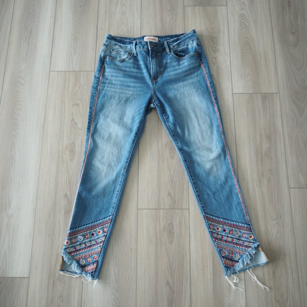 Driftwood Jackie Aztec Boho Southwestern‑inspired Embroidered Jeans – W29 L28 - Picture 5 of 16